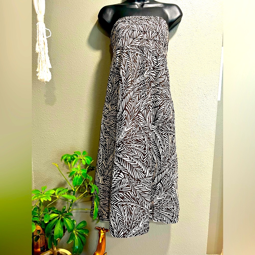 Banana Republic strapless dress black and white 6